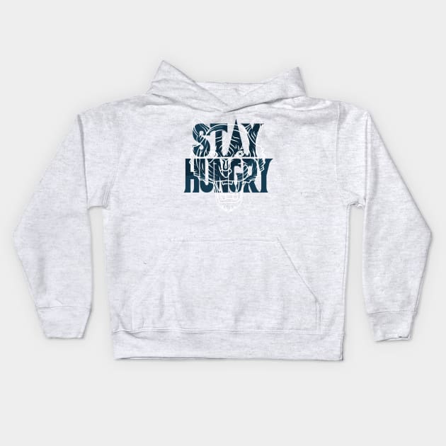 Stay Hungry Armory Navy Sneaker Art Kids Hoodie by funandgames